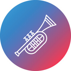 Trumpet Line Gradient Circle Background Icon