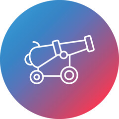 Cannon Line Gradient Circle Background Icon