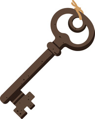 Antique skeleton key with ornate detail vector