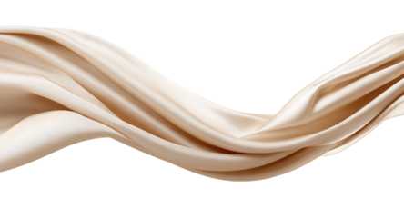 Beige Silk Fabric Flowing isolated on a transparent background