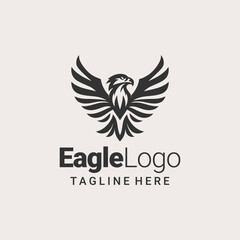Clean Black White Eagle Graphic