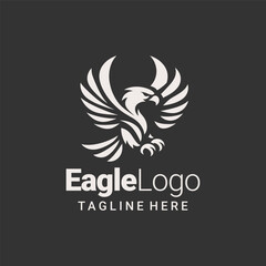 Elegant Eagle Outline Logo Design
