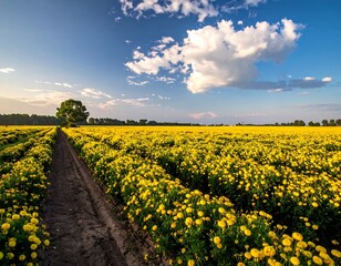 Golden Flower Field Path.