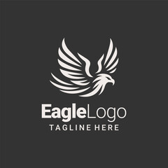 Stylish Black White Eagle Emblem