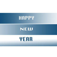 Happy New Year Modern Graphic Banner with Blue Gradient Stripes