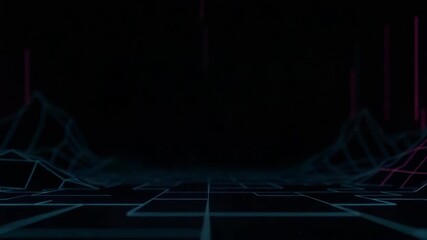 Stream is ending concept with neon lines and dark background for a modern tech feel. Stream ending soon evokes modern communication, digital lifestyle.