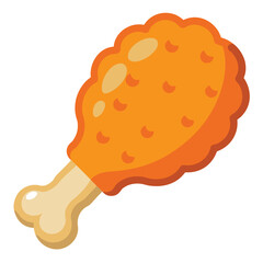 Simple fried chicken drumstick vector art chicken leg
