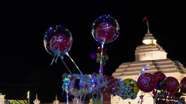 LED Light Up BoBo Balloons with Stick and temple background