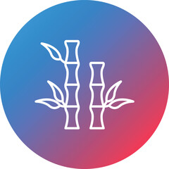 Bamboo Line Gradient Circle Background Icon