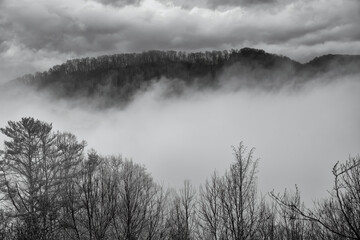 Mist Setting in on the Blue Ridge Mountains, North Carolina