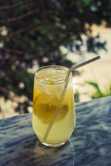 cocktail with lemon and lime