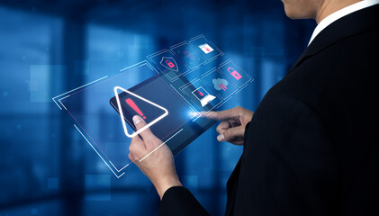 Cybersecurity threat focuses on cybersecurity, threat, and data breach with strong emphasis on...