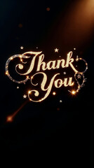 Thank You Typography with Luxury Shine and Festive Lights