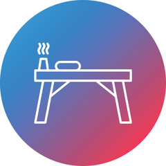 Spa Bed Line Gradient Circle Background Icon