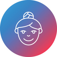 Beauty Treatment Line Gradient Circle Background Icon