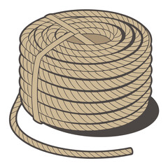 Durable rope coil ready for adventure, perfect for nautical themes, outdoor gear promotions, and rustic decor projects, timeless and strong