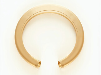 3D Metallic Gold Circle Emblem with Ribbon for Luxury Branding