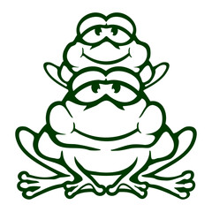 Frog Child Family Father Mother Piggyback Dad Mom Drawing