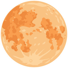 Full Moon Illustration Flat Design