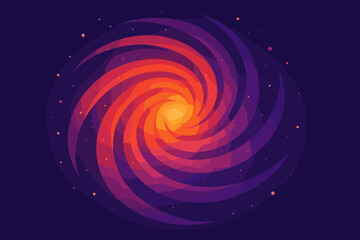 Fototapeta premium Nebula outward gradients orange radiating violet radiance layers illustration spiral vector red