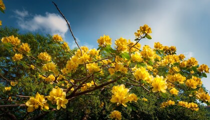 Yellow Flowers On A Tree