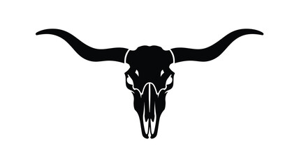 Striking silhouette of a longhorn skull with impressive horns