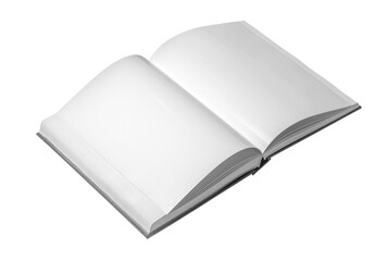 Open book showcasing blank white pages for mockup