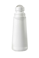 White roll-on deodorant bottle with transparent background