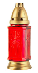 Grave memorial candle red lantern with transparent background