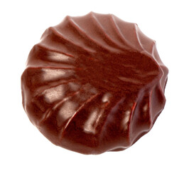 Chocolate glazed marshmallow sweet dessert on transparent background
