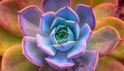 Colorful Succulent Plant Closeup.