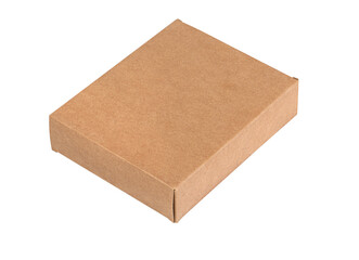 Cardboard box for packaging, shipping products, transparent background