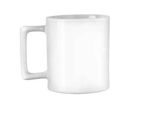 White ceramic coffee mug blank for branding