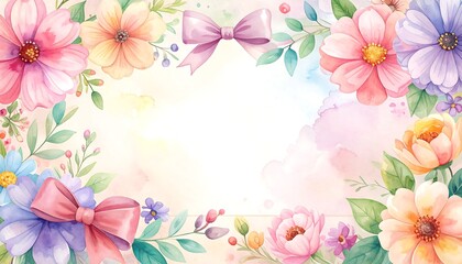 Obraz premium Pastel floral border