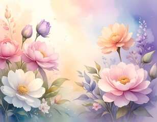 Pastel floral bouquet art