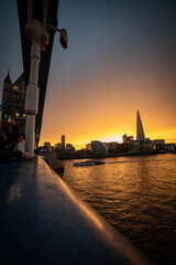 sunset over the river thames