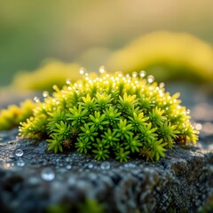 green moss on a stone