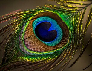 Obraz premium Peacock Feather Close-up Beauty.
