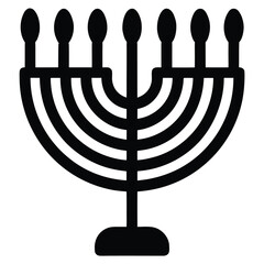 hanukkah menorah icon  vector icon on whitr backgr