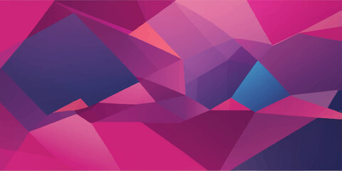 Fototapeta premium Colorful purple and pink geometric triangle pattern design vector illustration on a light abstract background template