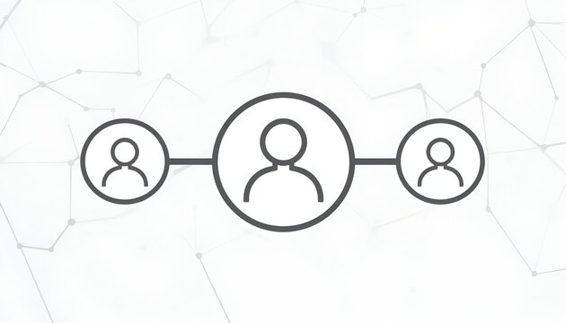 Minimalist User Network Icon on Abstract Digital Technology Background - Powered by Adobe