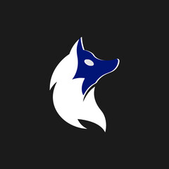 wolf, Dog, fox, jackal vector logo icon in minimal style on black background, ideal for pet shop branding, veterinary services, and modern design.