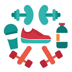 set of fitness icons