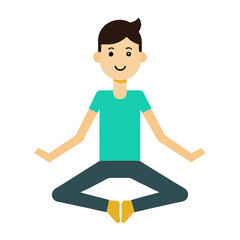 Create a clean vector illustration of someone in a yoga pose, with a white background.