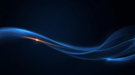 Abstract Blue Wave Background with Golden Spark for Technology and Business Presentations and Corporate Identity