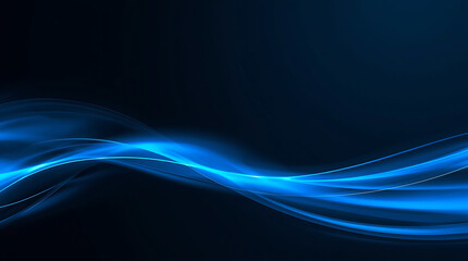 Fototapeta premium Abstract Blue Light Waves Background with Dark Gradient Design for Modern Technology and Digital Art Projects