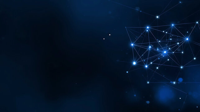 Abstract Network Connection Background with Glowing Nodes and Lines symbolizing global communication and data transfer