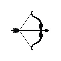 Silhouette of a bow and arrow ready for action