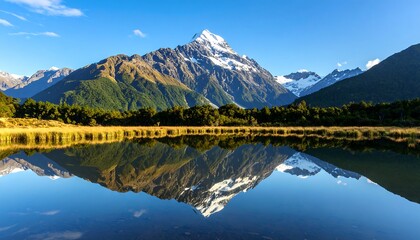 Obraz premium Mountain reflection in a calm lake
