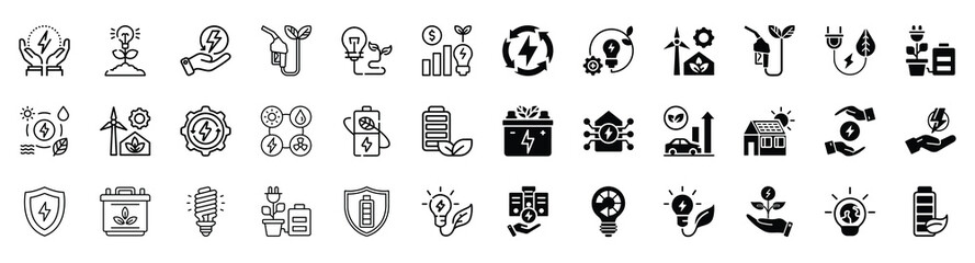 Energy Saving Mixed Icon Pack Eco Design